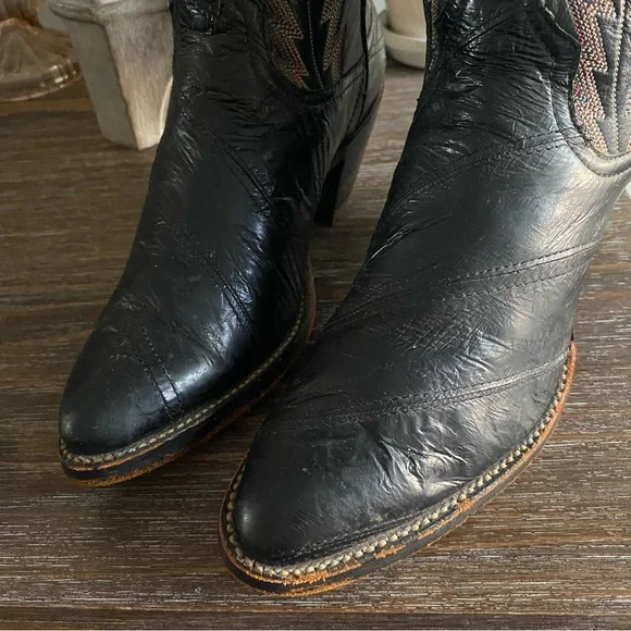 LARRY MAHAN Vtg Eel Skin Exotic Tall Knee High Cowgirl Cowboy Western Boots 6.5B - Picture 9 of 16